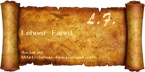 Lehner Fanni névjegykártya